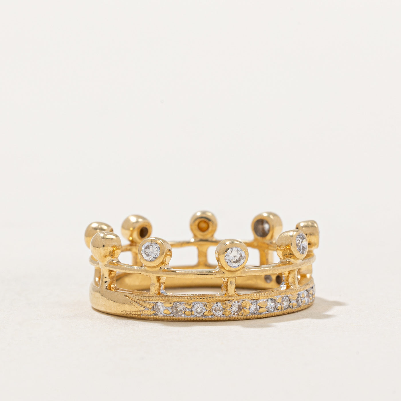 0.24ctw Diamond Crown Ring for Women - Size 5.5 - Elegant Wedding Band, Anniversary Gift, Promise Ring - Perfect for Engagement, Valentine's Day & Special Occasions