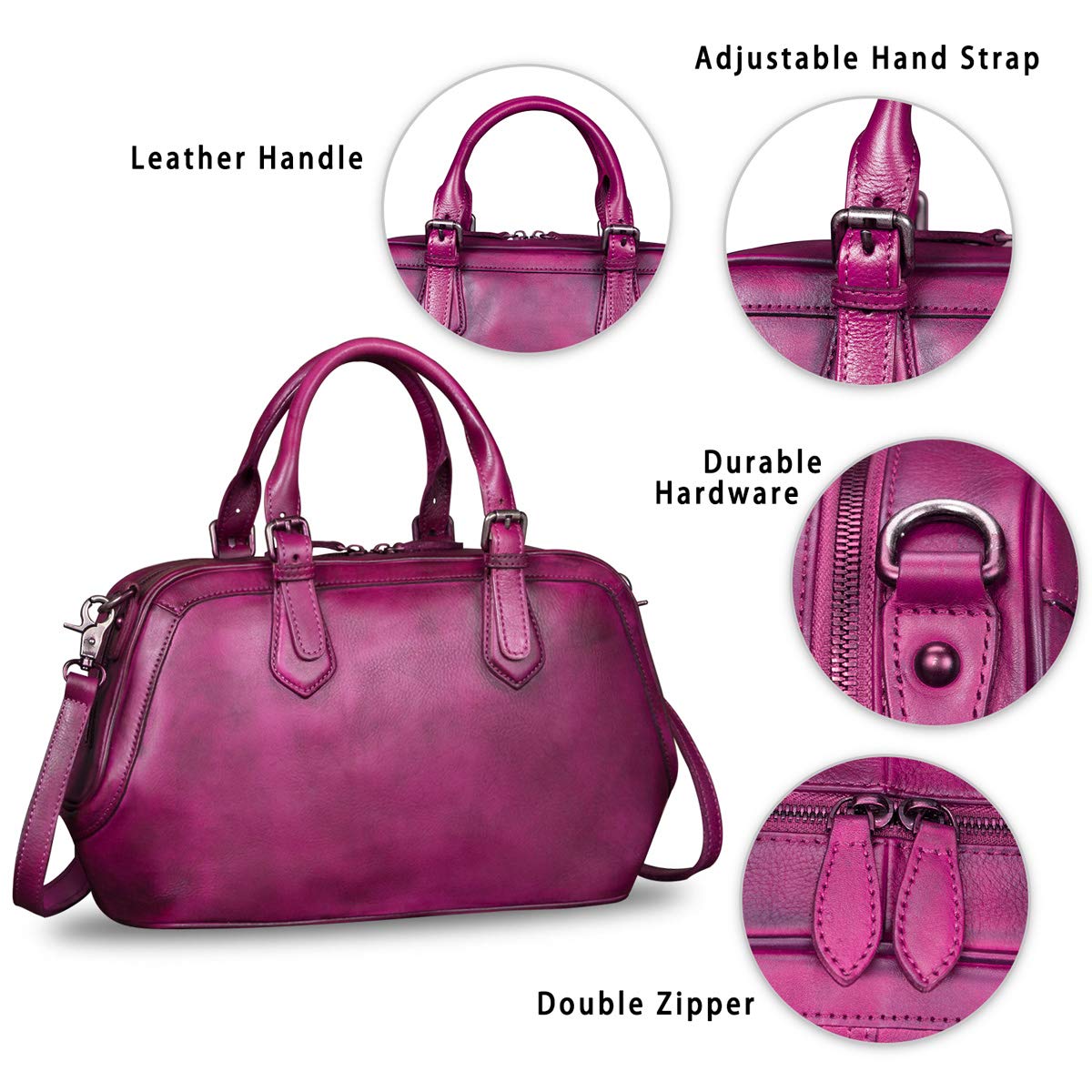 Genuine Leather Handbag for Women - Fashionable Top Handle Purse, Satchel & Shoulder Bag with Adjustable Strap | Perfect for Work, Travel & Everyday Use