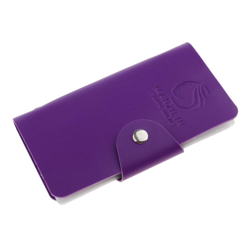 barenx Nail Stamp Plates Set with Durable PU Leather Storage Box - Purple | Nail Art Organizer for Salon & Home Manicure | Perfect for DIY Nail Stamping & Professional Nail Design