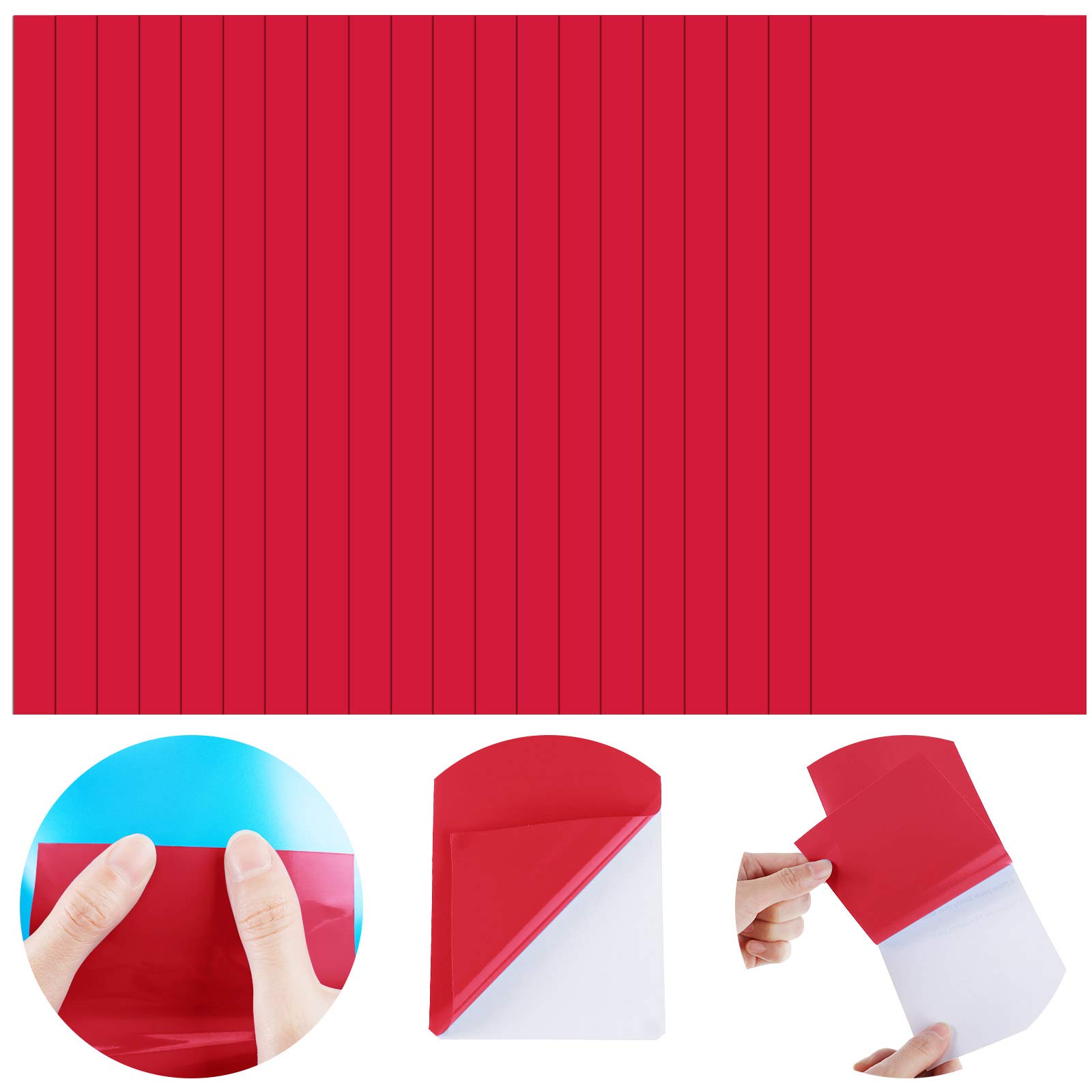 Self-Adhesive PVC Repair Patches for Vinyl Pool Liners, Boat, Inflatable Raft, Kayak & Canoe - Waterproof Vinyl Repair Kit (20-Piece, Red) - Perfect for Pool Leaks, Boat Damage & Outdoor Gear Repairs