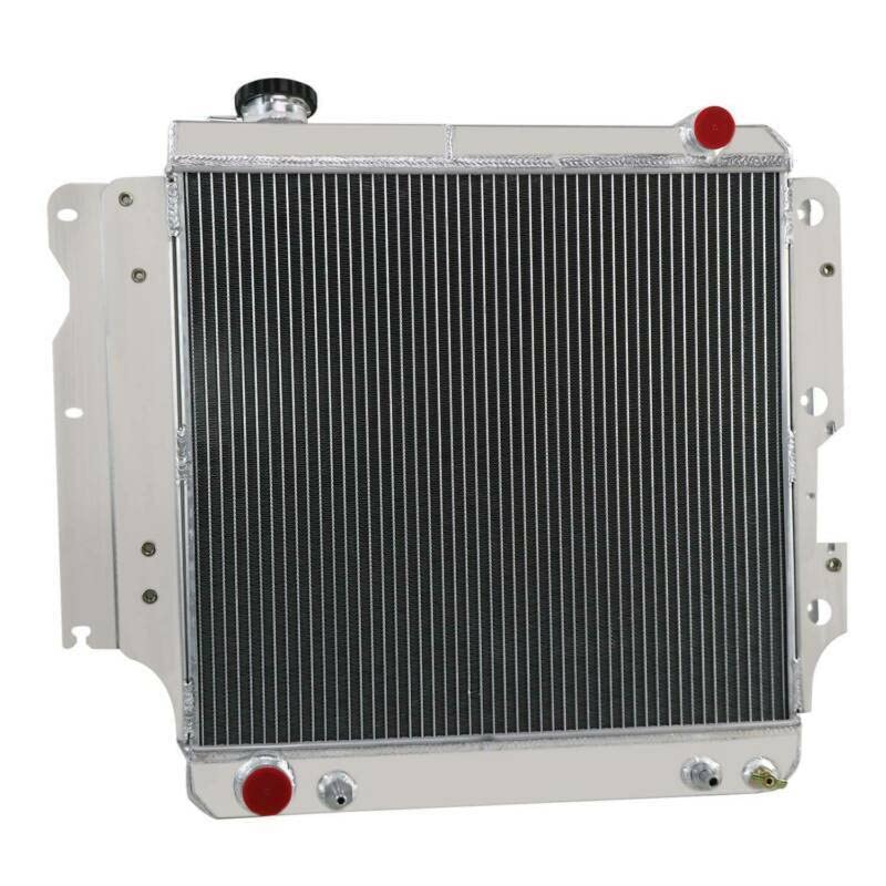 High Performance 4-Row Aluminum Radiator with Fan Shroud & Relay Kit for 1987-2006 Jeep Wrangler YJ/TJ (2.4L 2.5L 4.0L 4.2L L4 L6) - Heavy Duty Cooling Upgrade for Off-Road & Racing Adventures