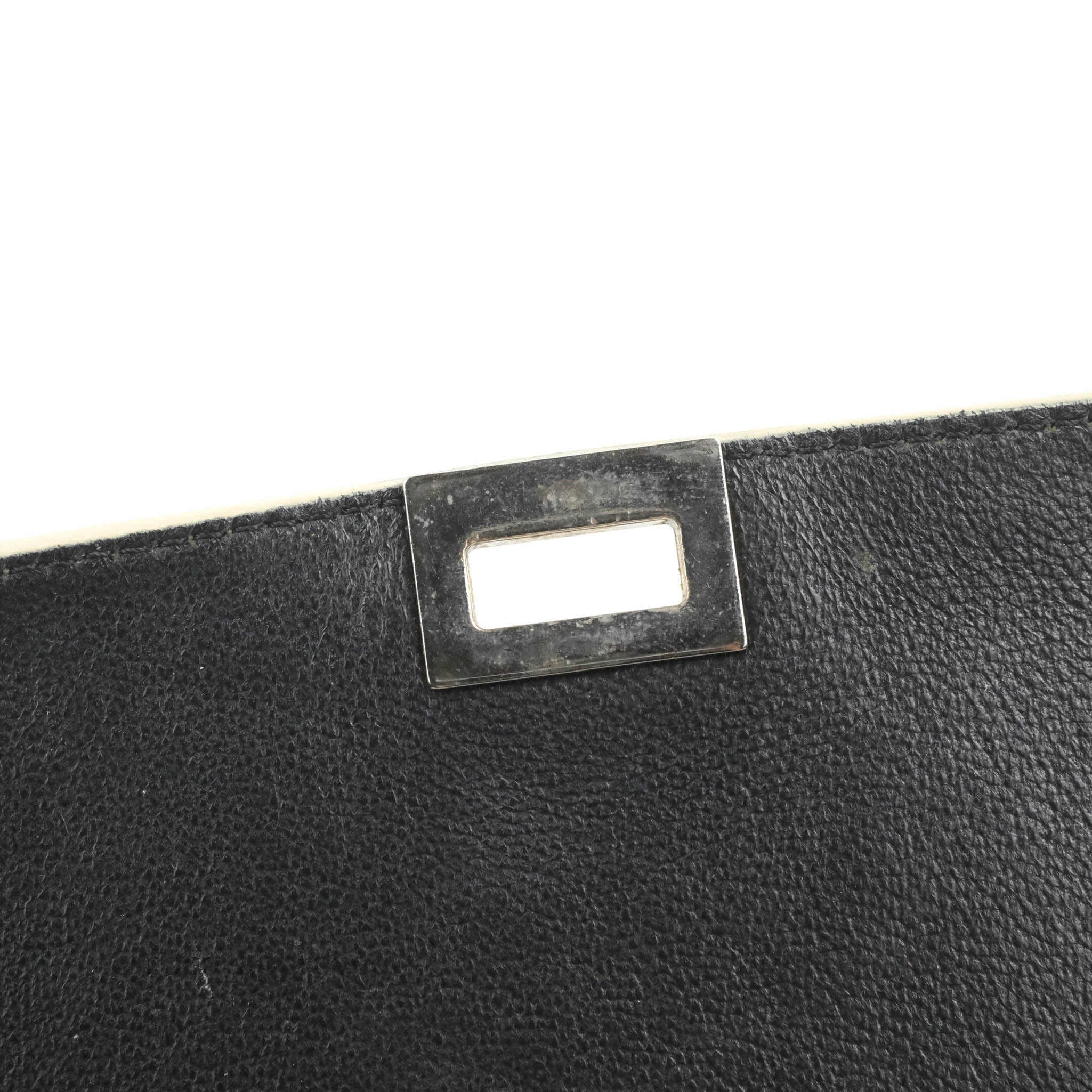 Celine Small Sleek Calfskin Tri-Color Trapeze Bag in Ivory, Black & Raffia - Perfect for Work, Travel & Everyday Elegance