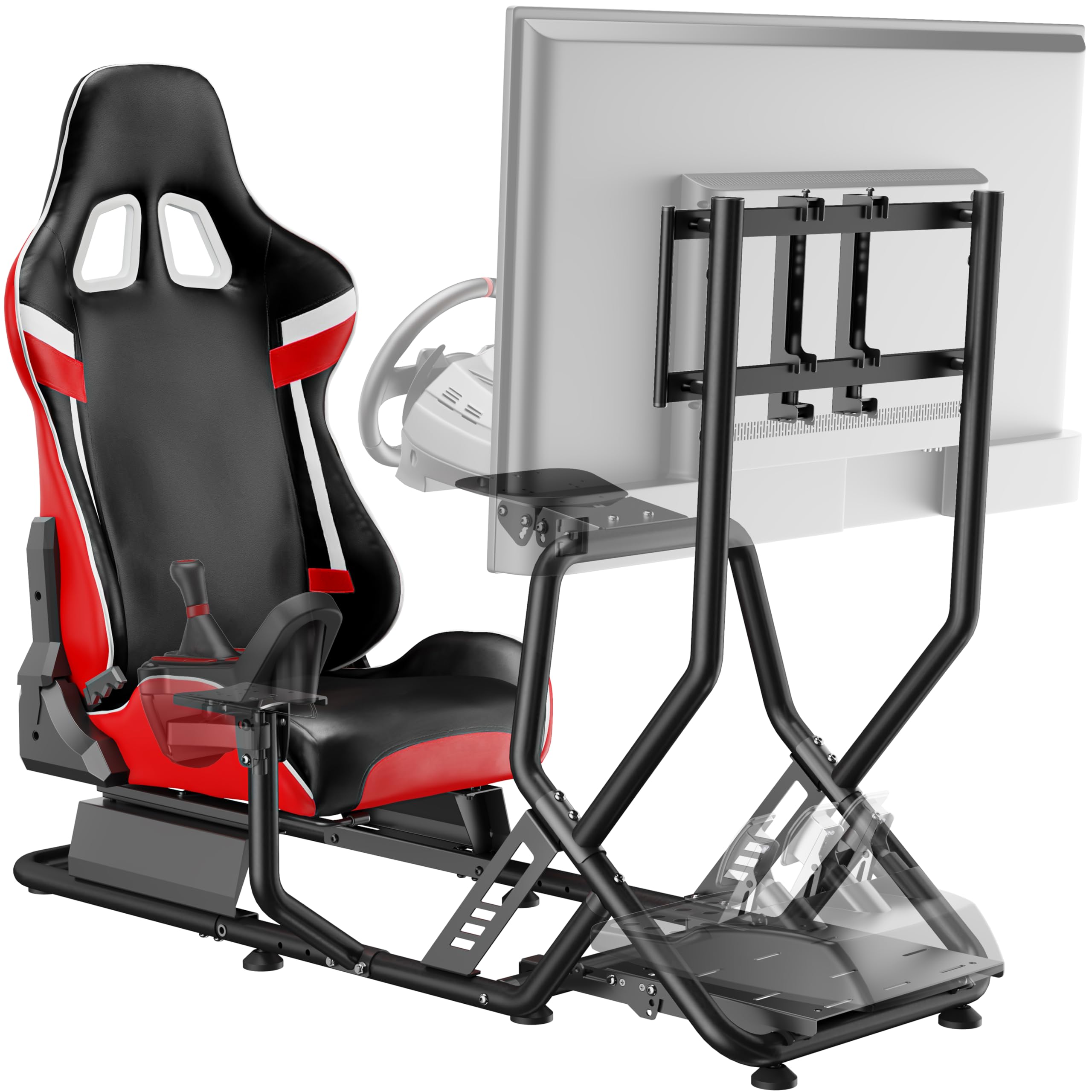 ARES WING Racing Simulator Cockpit with Adjustable Monitor Mount & Seat - Formula & GT Style Sim Racing Rig Compatible with Fanatec, Thrustmaster, Logitech, Moza - Works with PS5, PS4, Xbox & PC - Perfect for Home Racing, Esports Training & Immersive Gaming Experience