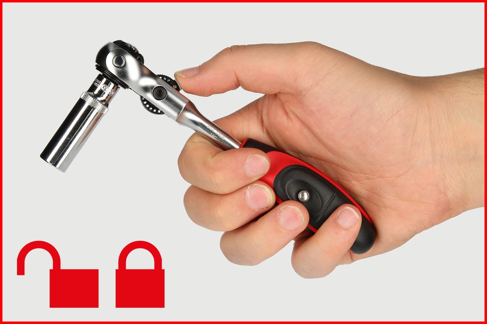 KS Tools 914.1405 Mini T-Handle Swivel Head Ratchet - Compact Hand Tool for Tight Spaces, Automotive & DIY Repairs | Perfect for Mechanics, Home Improvement & Small Engine Work