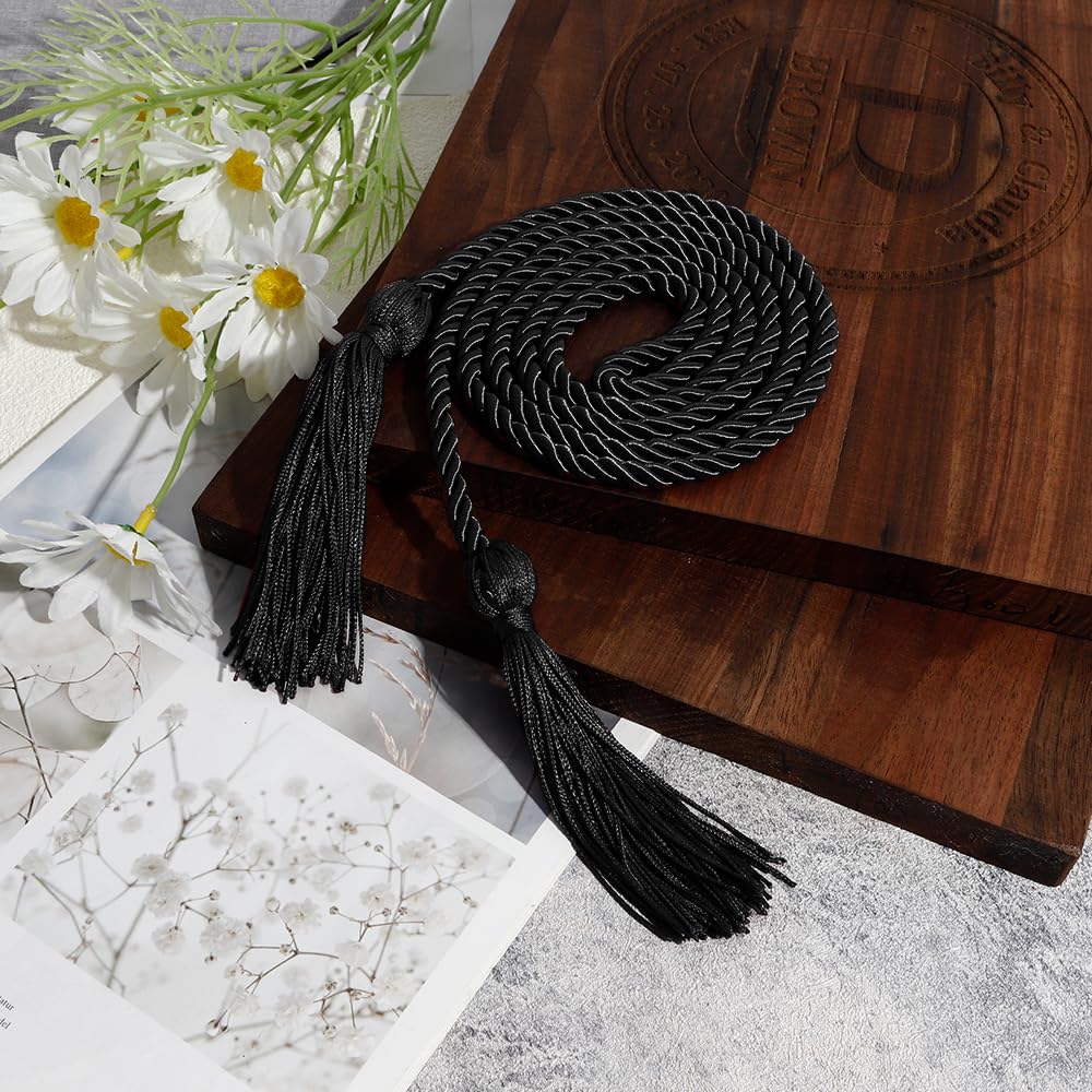 2025 Graduation Honor Cords - 68 Inch Academic Achievement Sashes for Students (Black) - Perfect for High School & College Graduation Ceremonies, Commencement Events & Academic Awards