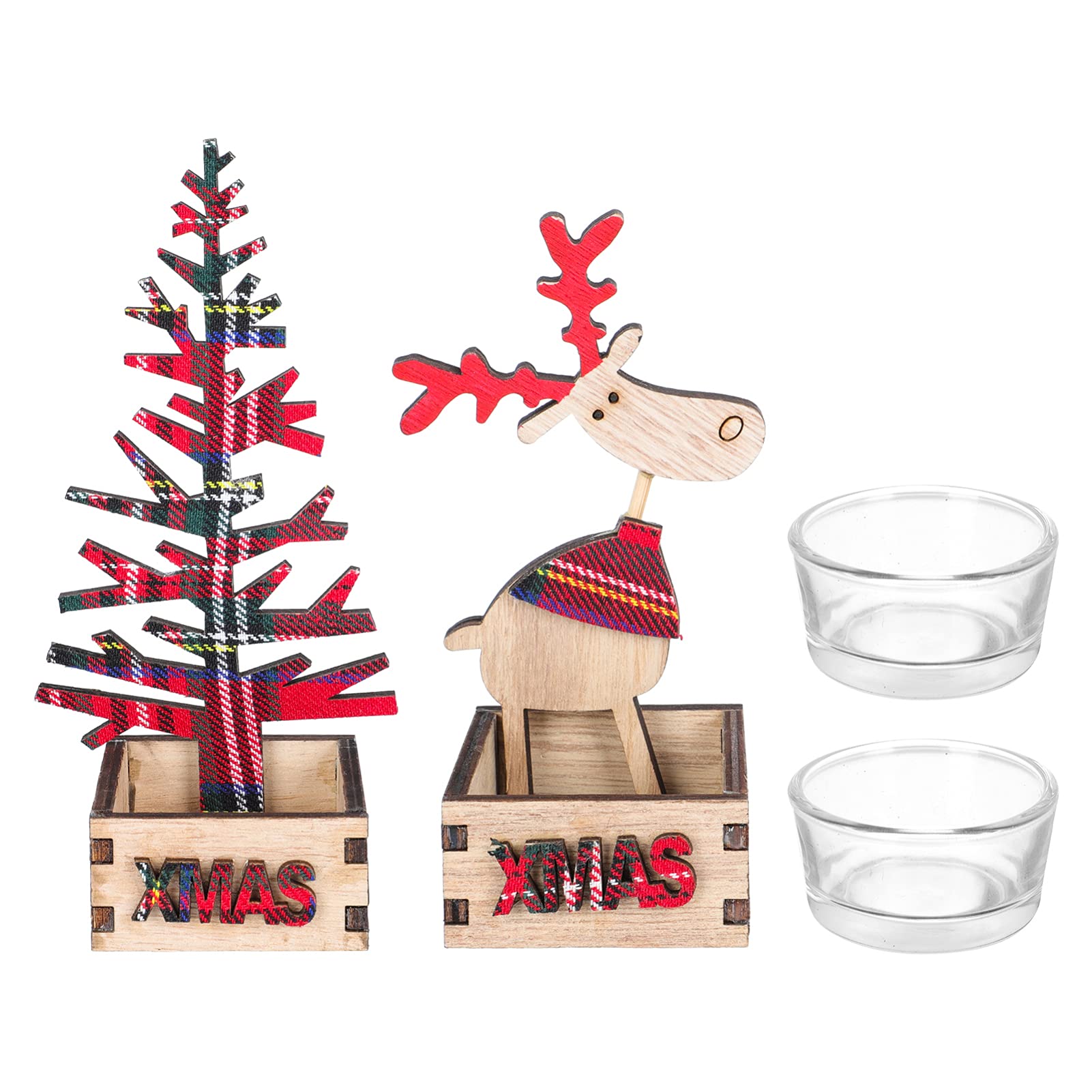 OSALADI 2-Pack Wooden Candle Holders - Elegant Farmhouse Wedding Candlesticks for Romantic Decor, Christmas Pillar Candles & Home Centerpieces - Perfect for Weddings, Holidays, and Cozy Farmhouse Decor