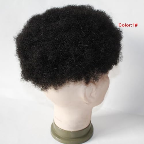 1# Jet black 4mm afro curly lace cap