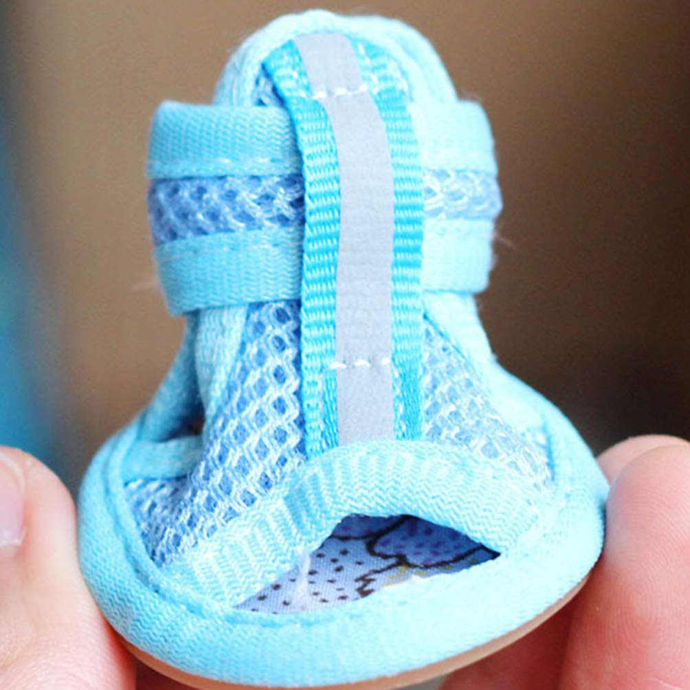 Breathable Mesh Dog Boots for Small Dogs - 4pcs Summer Dog Shoes with Anti-Slip Soles - Perfect for Puppy Walking, Beach Trips & Hot Pavement Protection