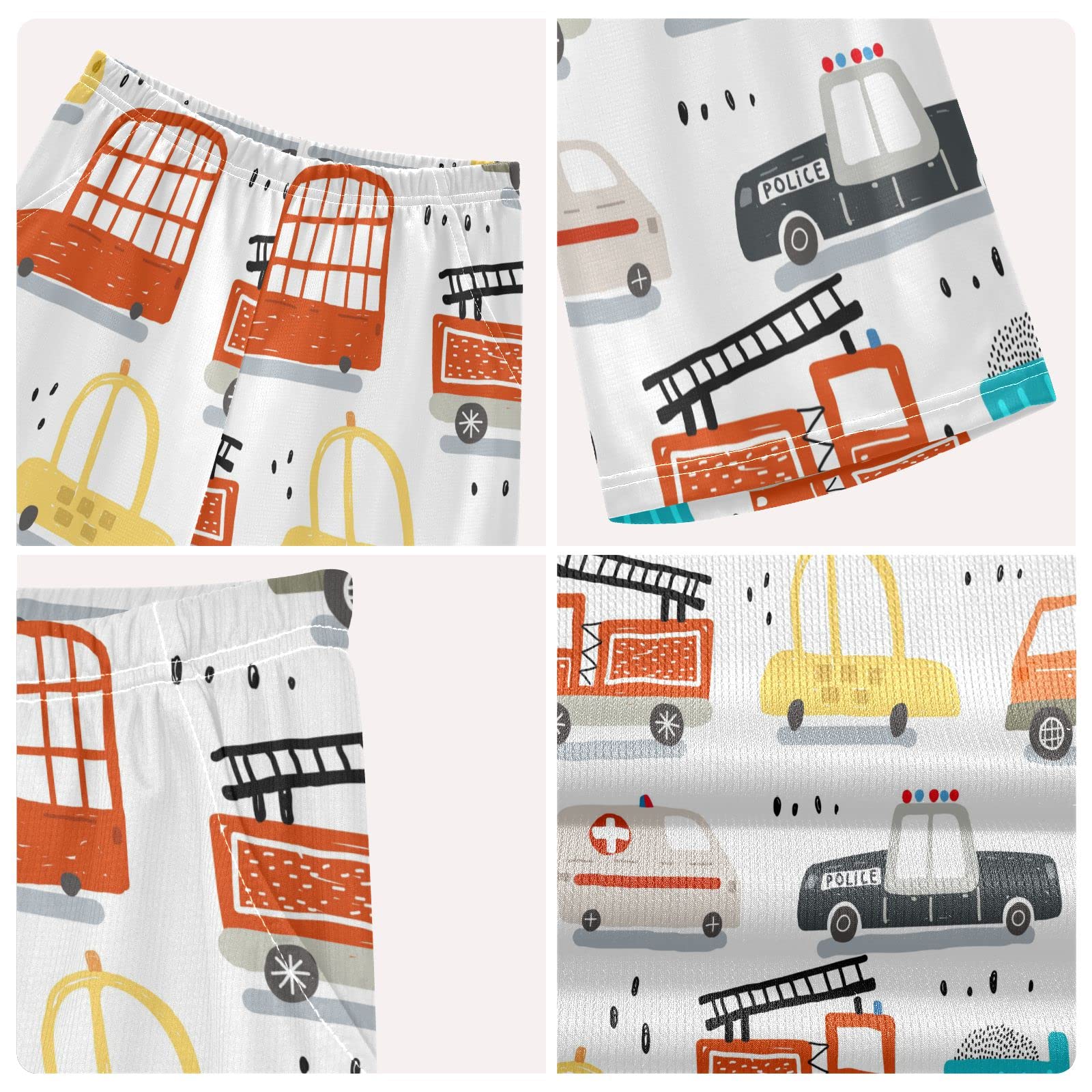 Cartoon Cars Boys' Summer Outfits - 2-Piece Shorts & T-Shirt Playwear Set for Toddler Boys & Girls | Outdoor Play, Beach Vacation & Casual Wear