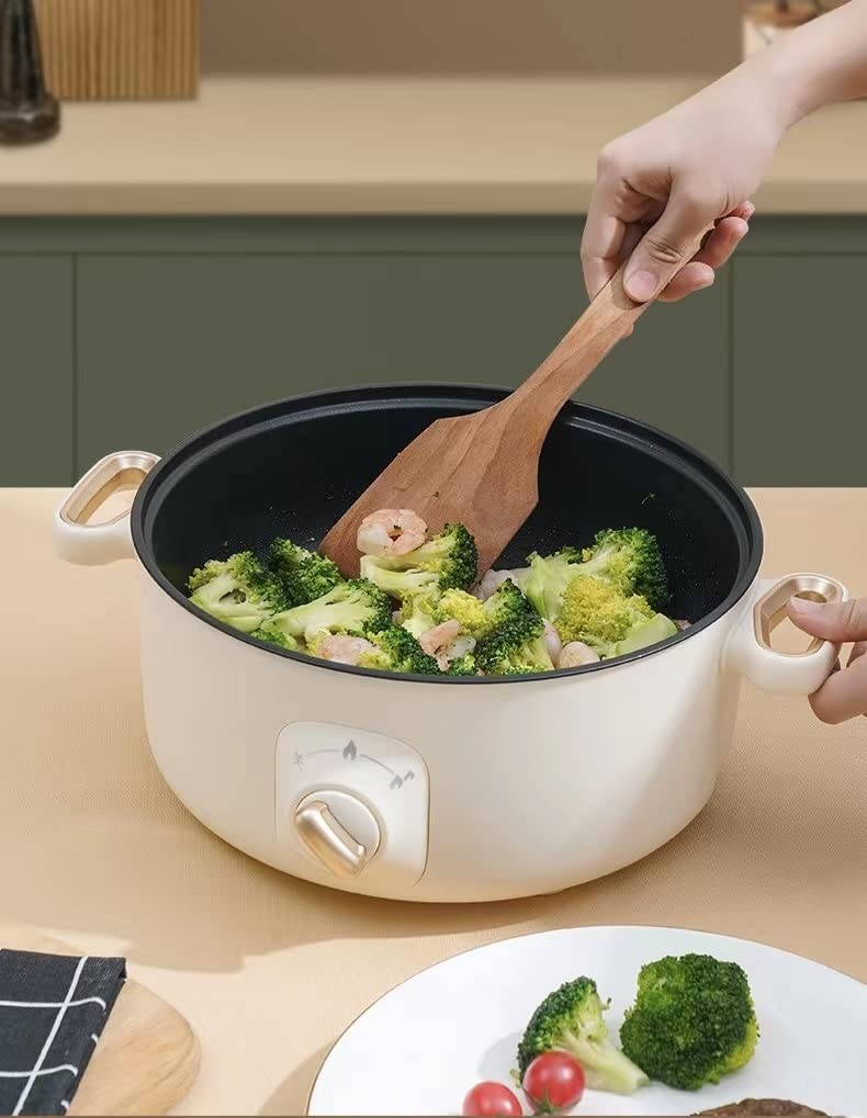 JYYBN Mini Electric Hot Pot - Portable Non-Stick Multi-Cooker with Adjustable Temperature & Lid - Perfect for Travel, Dormitory, Office & Small Space Cooking