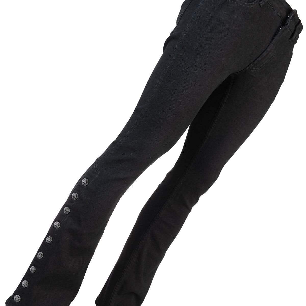 Wornstar Hellraiser Side Button Jeans for Men - Black Distressed Denim Pants with Unique Button Details | Perfect for Casual Wear, Street Style & Night Out