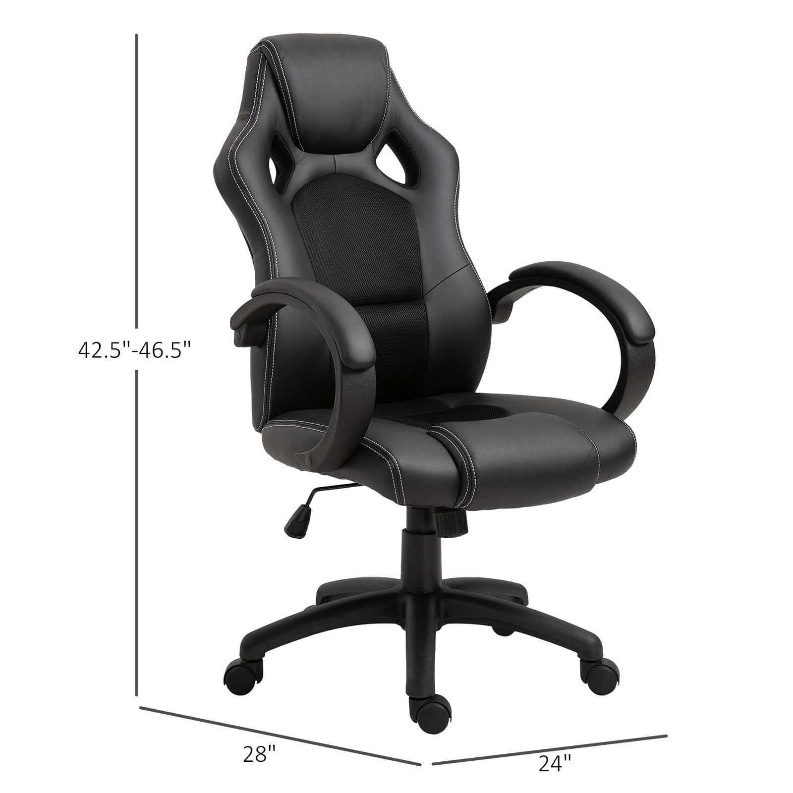 High Back Racing Style Office Gaming Chair - Adjustable Swivel Seat, Ergonomic Faux Leather Computer Desk Chair for Work & Gaming - Available in 3 Colors (Black/Red/Blue) - Perfect for Home Office, Gaming Setup & Streaming Studio