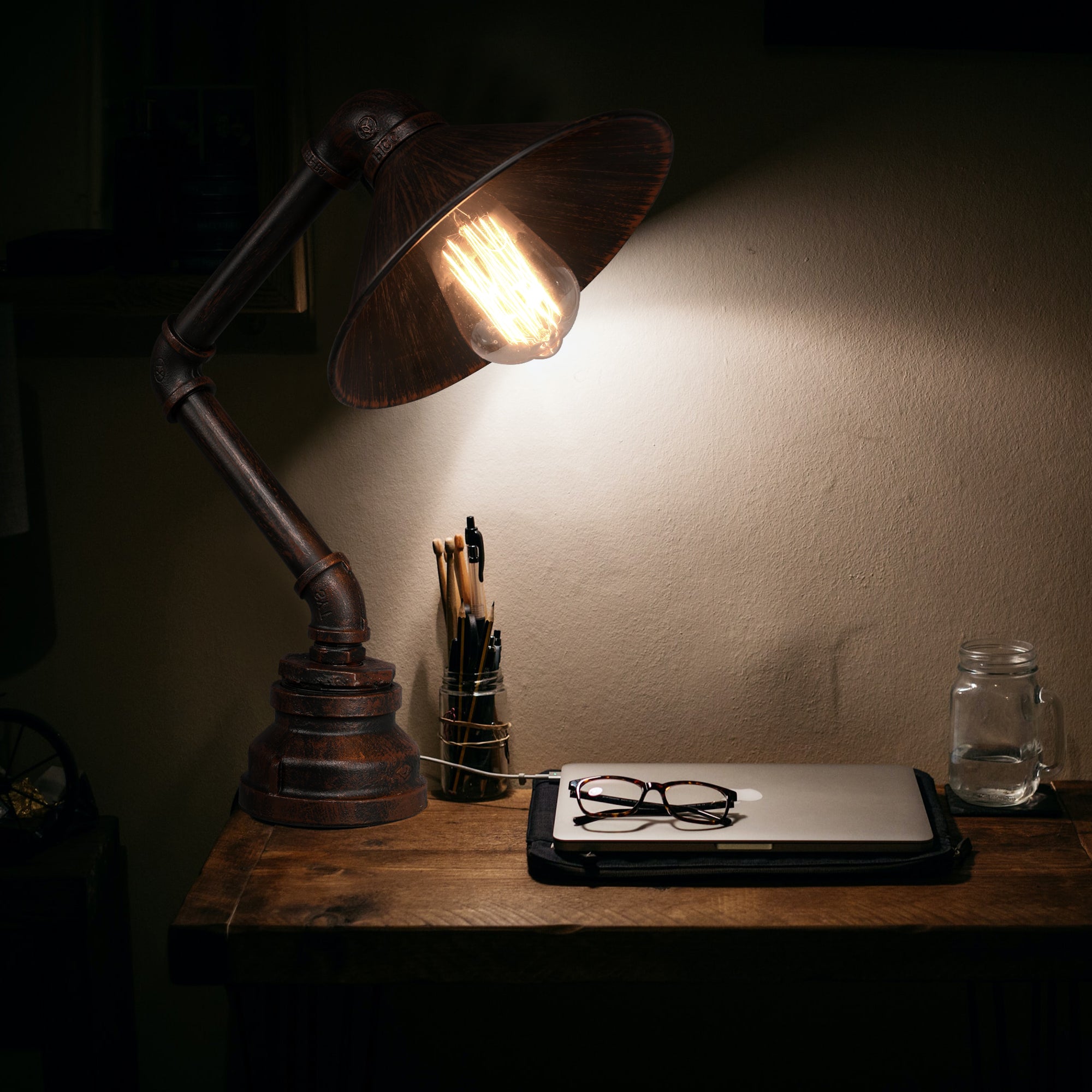 Lumina 15 Table Lamp - Modern LED Bedside Lamp with Touch Control, Dimmable Warm White Light for Bedroom, Living Room & Office Nightstand Lighting