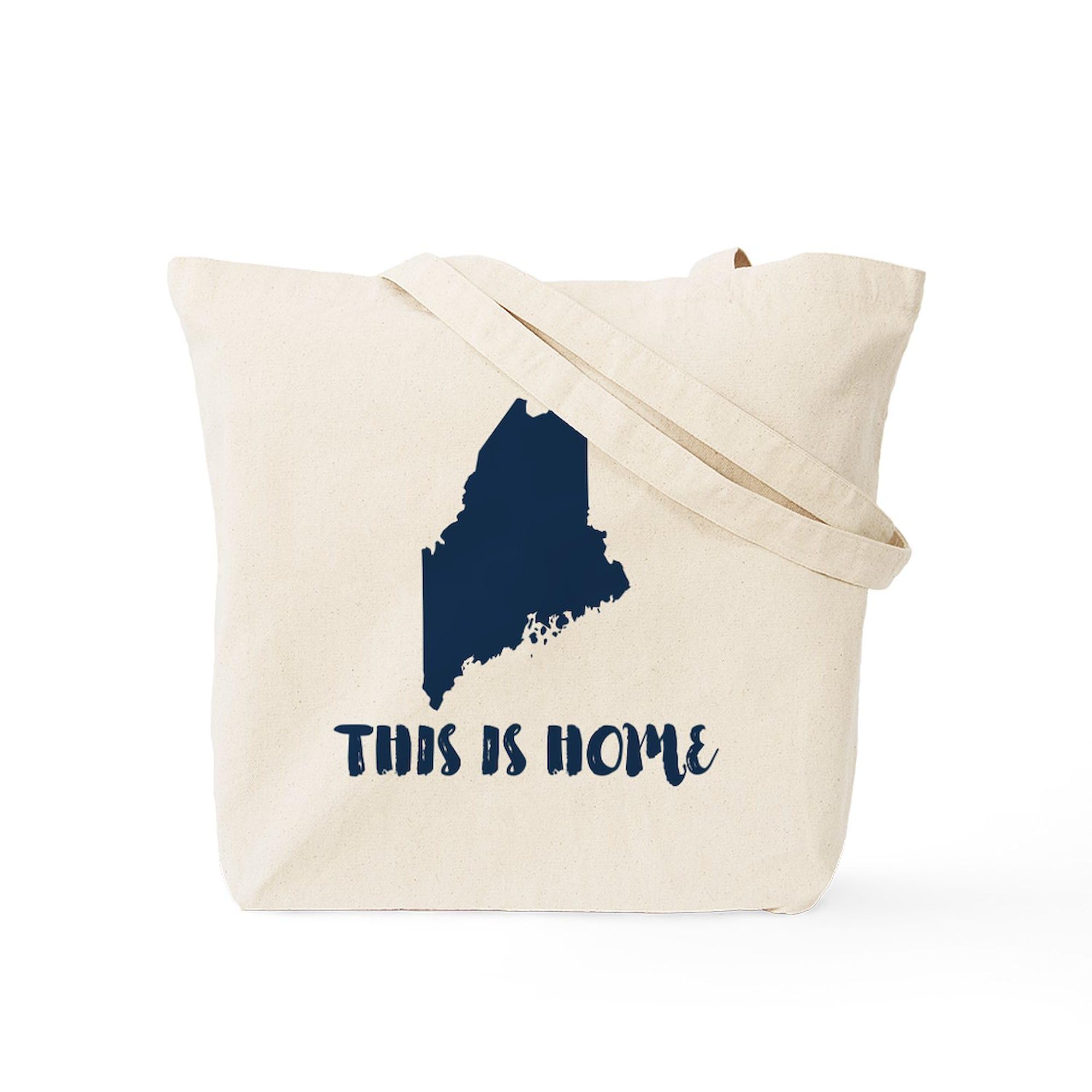 Maine Born & Raised Natural Canvas Tote Bag - Reusable Grocery Shopping Bag for Beach, Farmers Market & Eco-Friendly Lifestyle