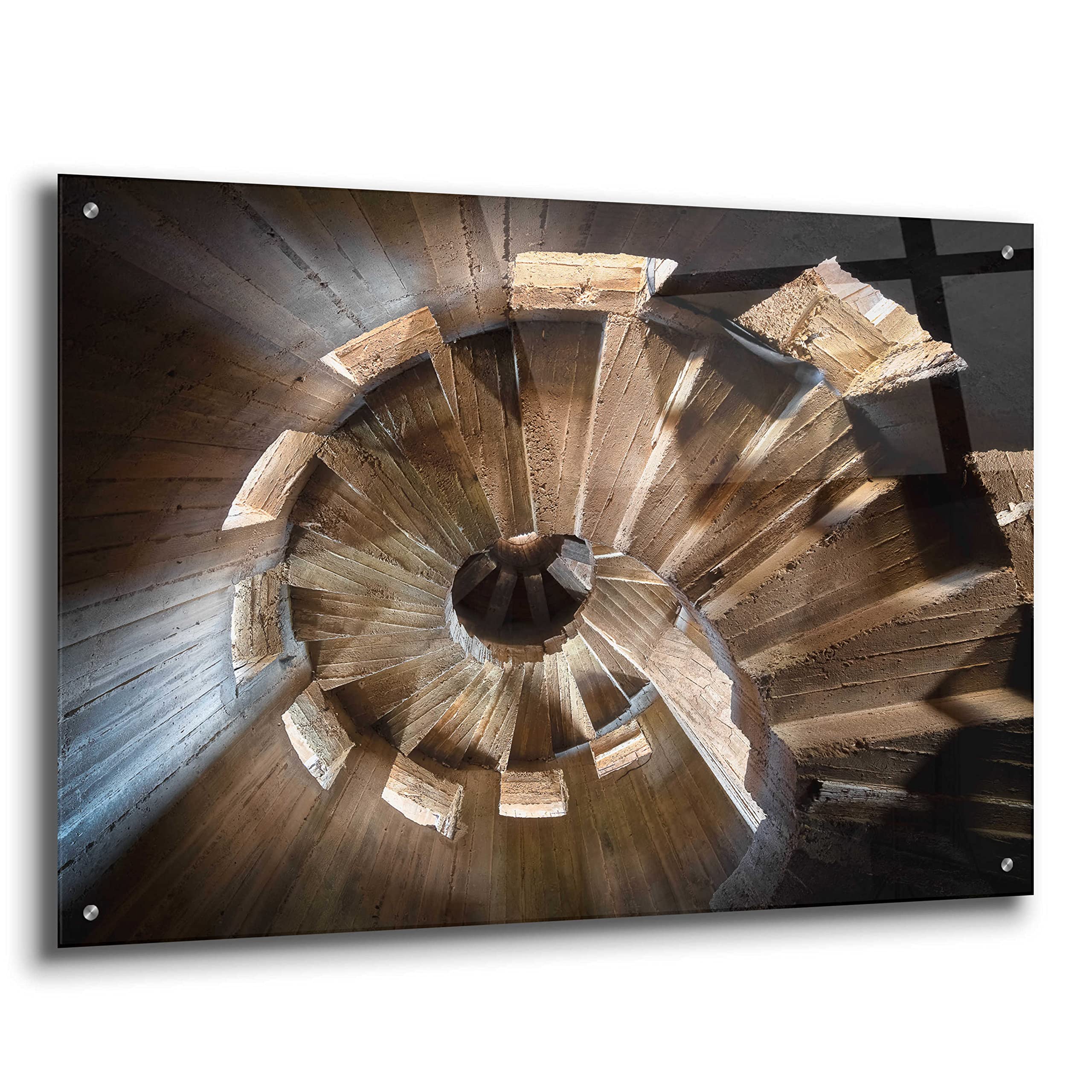 Roman Robroek 'Shadow in The Staircase' Acrylic Glass Wall Art - 36x24 Inches Modern Abstract Painting for Living Room, Bedroom & Office Decor