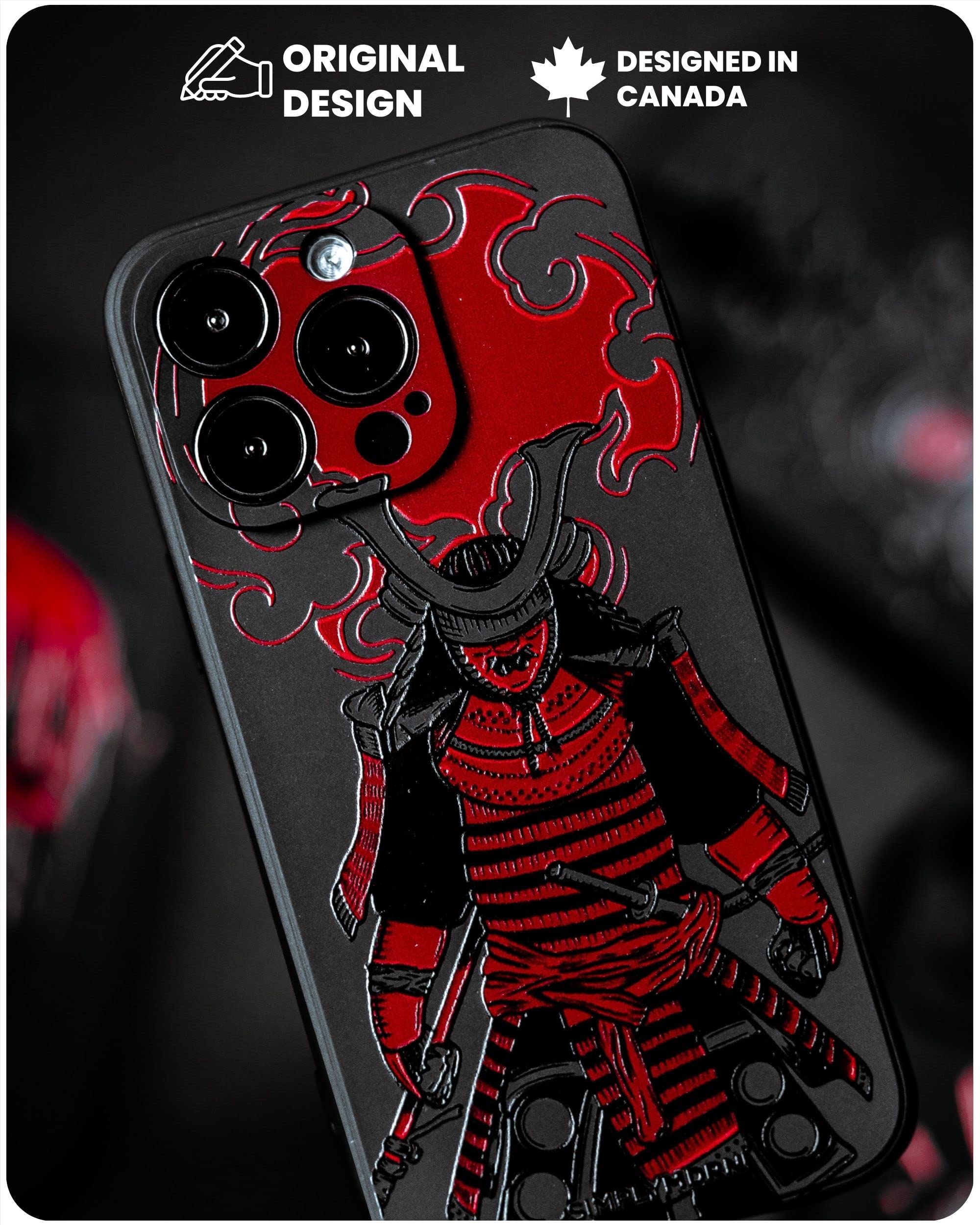 Slim iPhone 12 Pro Max Case - Warrior Design Fighter Assassin Phone Cover - Ultra Thin Flexible Protective Case for Men (Sinister Black) - Perfect for Daily Use, Gaming & Outdoor Activities