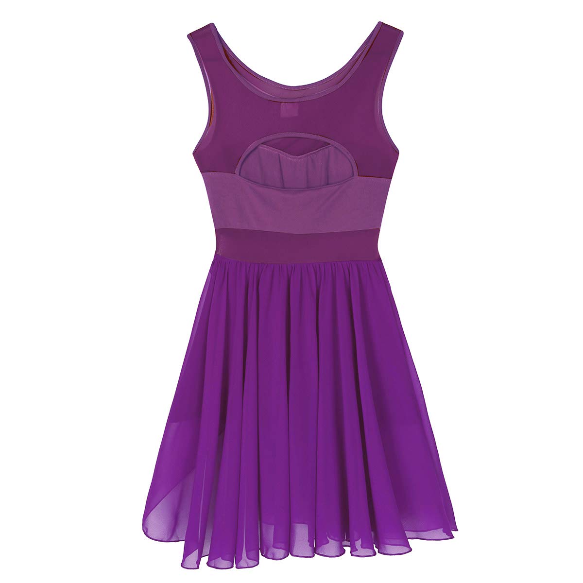 EasyForever Women's Lyrical Dance Costume - Elegant Skirted Leotard with Chiffon High-Low Ballet Dress for Contemporary Dance & Performance