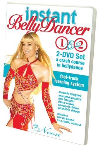 Instant Bellydancer! Beginner Belly Dance Crash Course with Neon - 2-DVD Set for Learning Belly Dance Techniques & How-To Instruction | Perfect for Home Fitness, Dance Parties & Cultural Enrichment