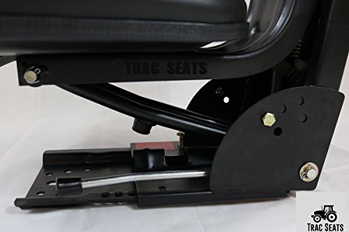 TRAC SEATS Universal Black Waffle Style Suspension Seat for Massey Ferguson Tractors - 5 Position Tilt Adjustable - Durable Farm Tractor Seat for Comfort & Support During Long Hours of Plowing, Harvesting & Field Work