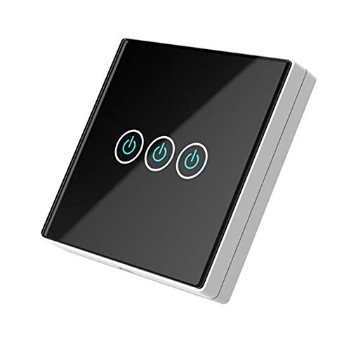 Calvas Carprie 3-Wall Switch - Wireless Smart Home Remote Control with Capacitive Touch (Gold) - Perfect for Modern Glass Panels & Home Automation Systems
