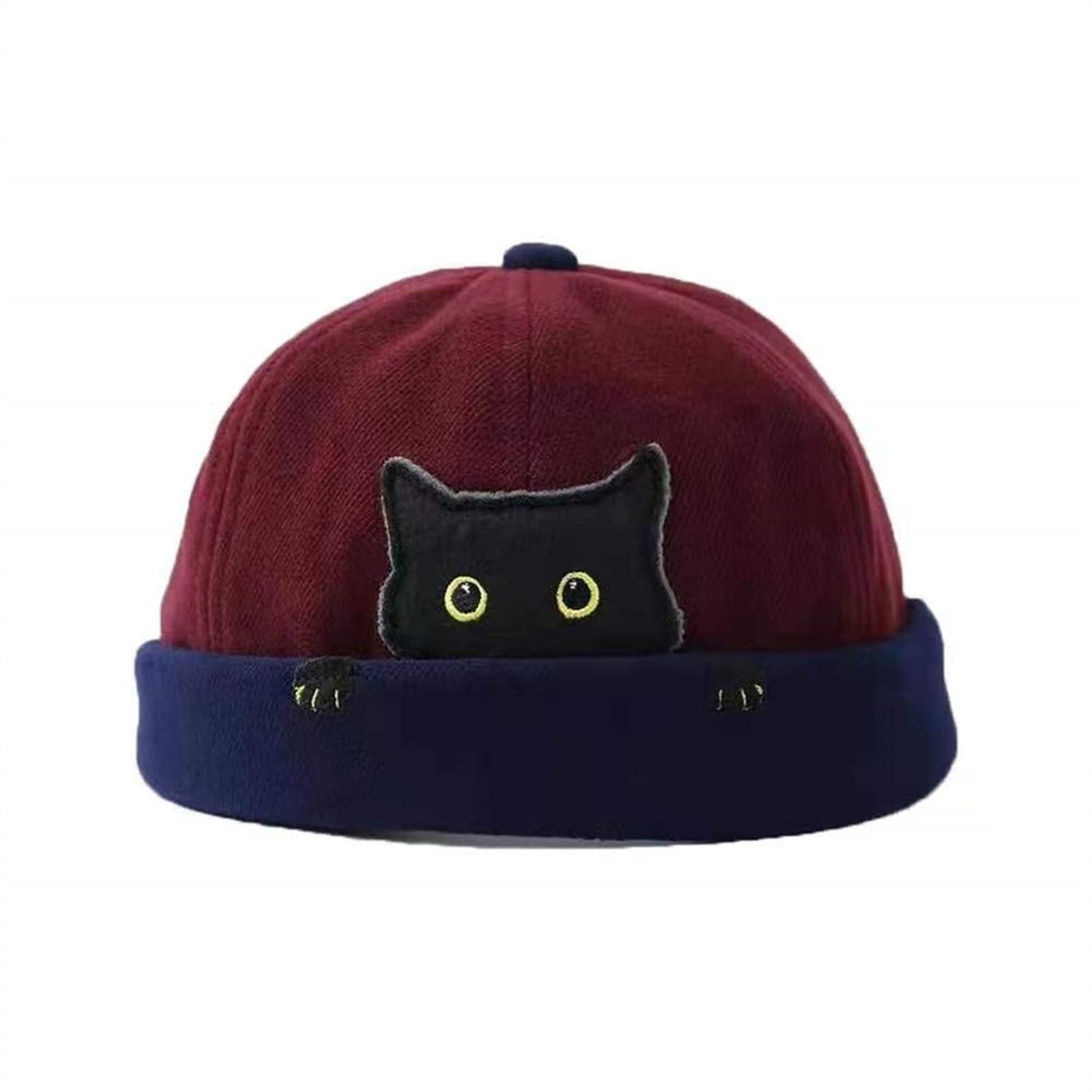 Stylish Unisex Melon Hats - Trendy Streetwear Cat Pattern Docker Cap & Brimless Beanie for Men, Women and Kids | Perfect for Urban Fashion, Winter Warmth and Casual Outfits