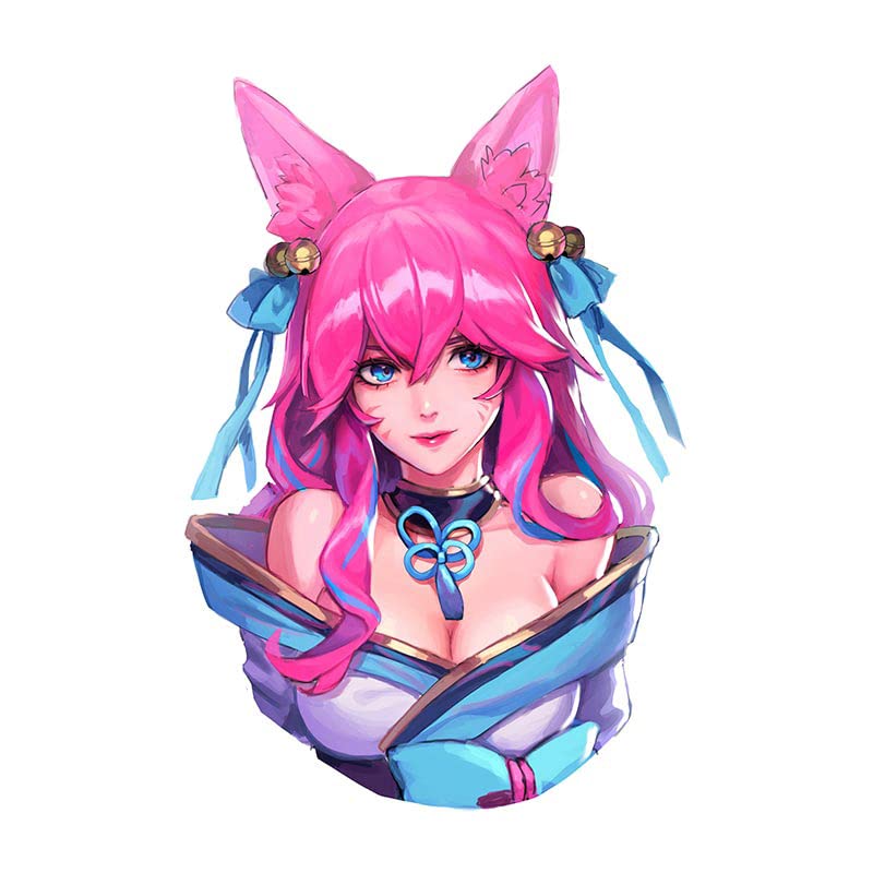 BLKUOPAR 5.1'' Anime League of Legends Ahri Vinyl Stickers - Waterproof Car & Laptop Decals for Windows, Windshield, Gaming Gear - Perfect for Fans, Gamer Rooms & Custom Accessories
