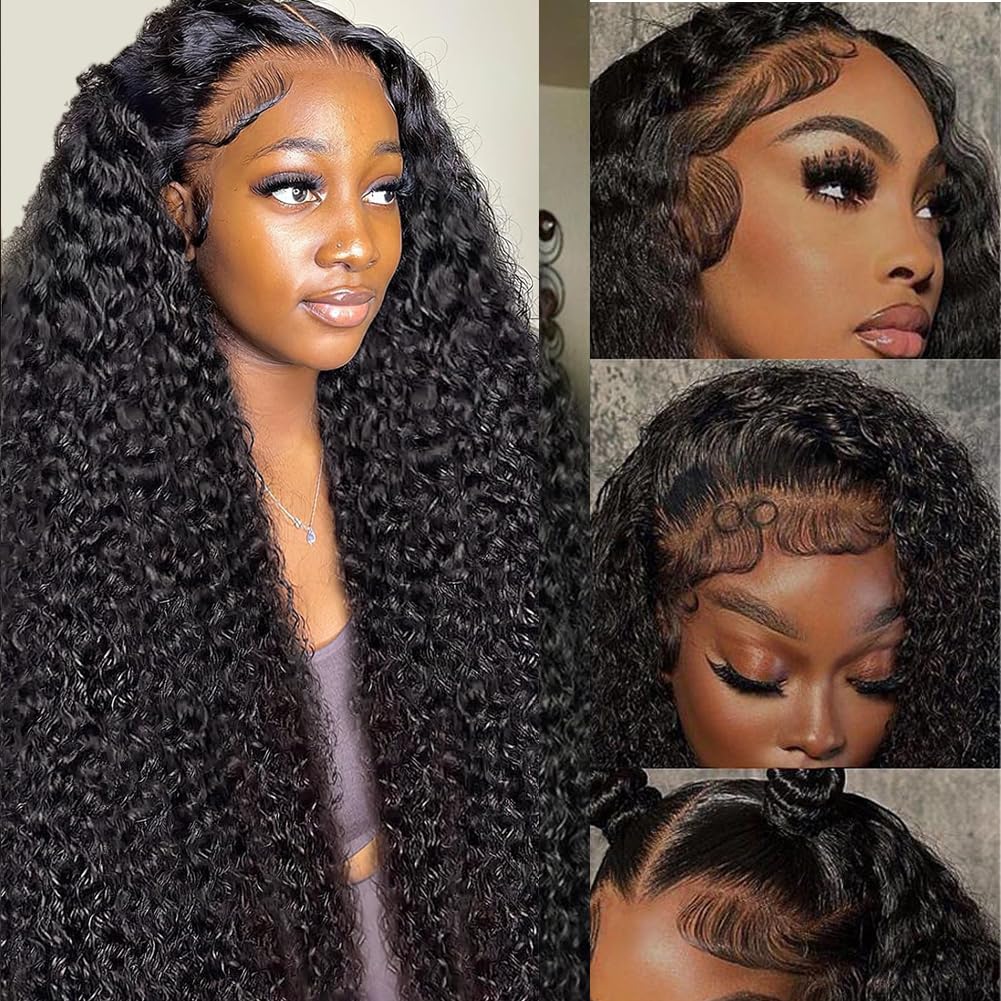 Keshon 13x5 Deep Wave Lace Front Wigs Human Hair 200% Density Pre Plucked HD Transparent Full Lace Frontal Wig with Baby Hair - Natural Color 28 Inch | Perfect for Daily Wear, Cosplay & Special Occasions