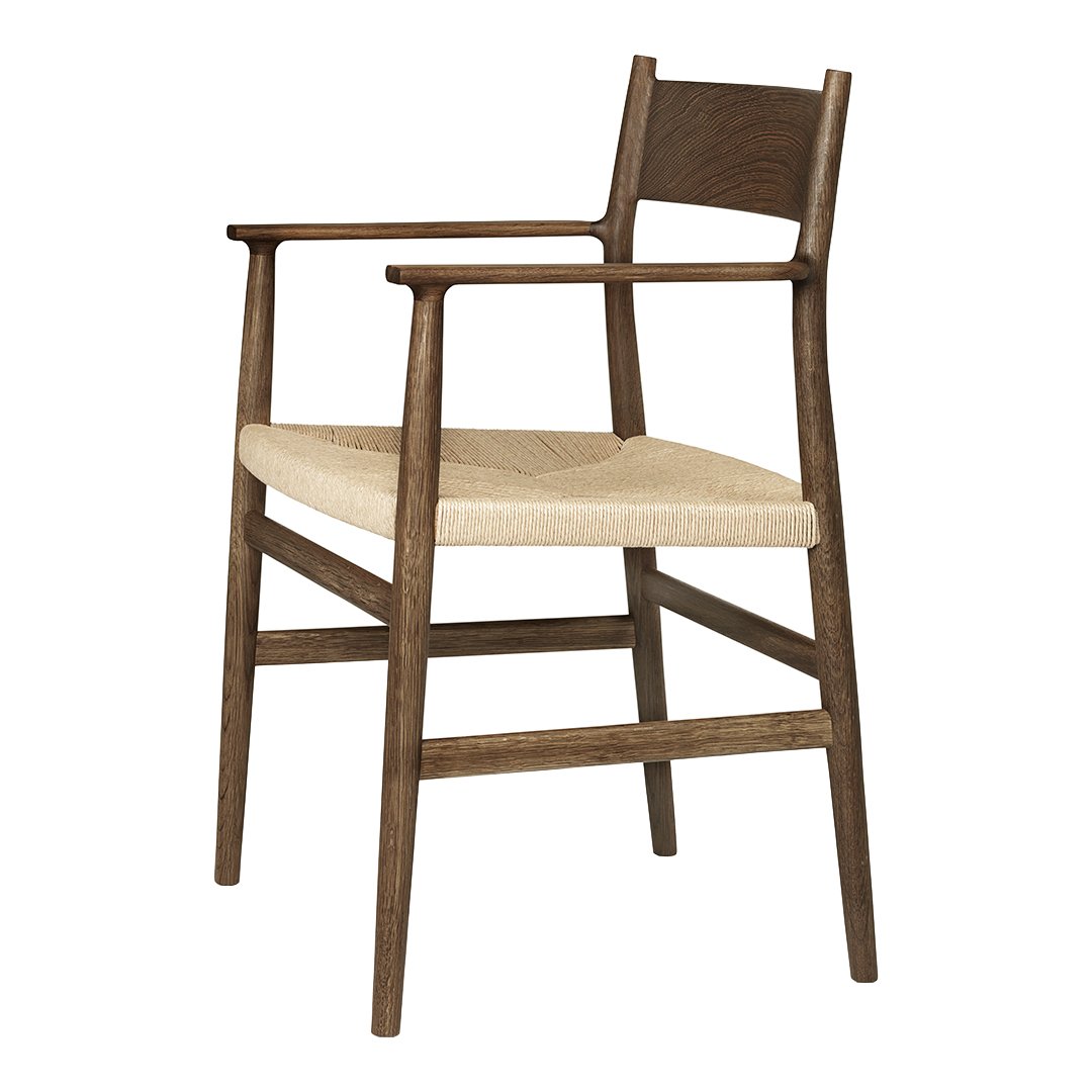 Arv Dining Armchair with Paper Cord Seat - Modern Woven Rattan Chair for Kitchen, Dining Room & Patio - Comfortable & Stylish Home Furniture