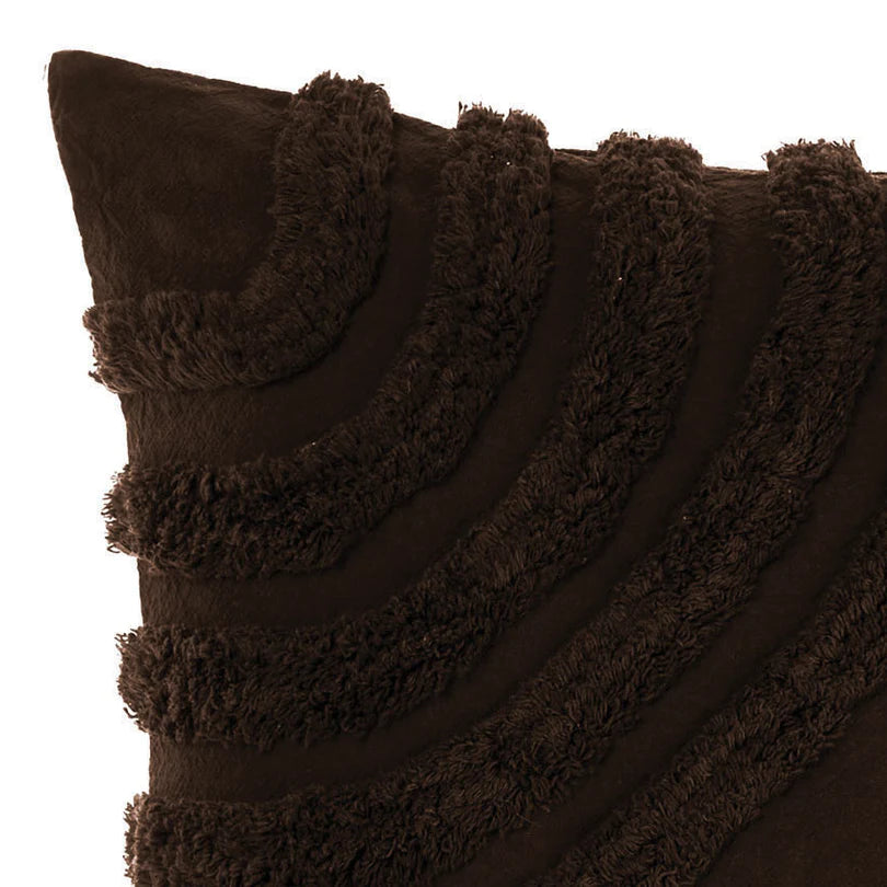 Premium Farrah Cocoa Square Filled Cushion 48x48cm by Linen House - Soft Decorative Throw Pillow for Sofa, Bed & Living Room
