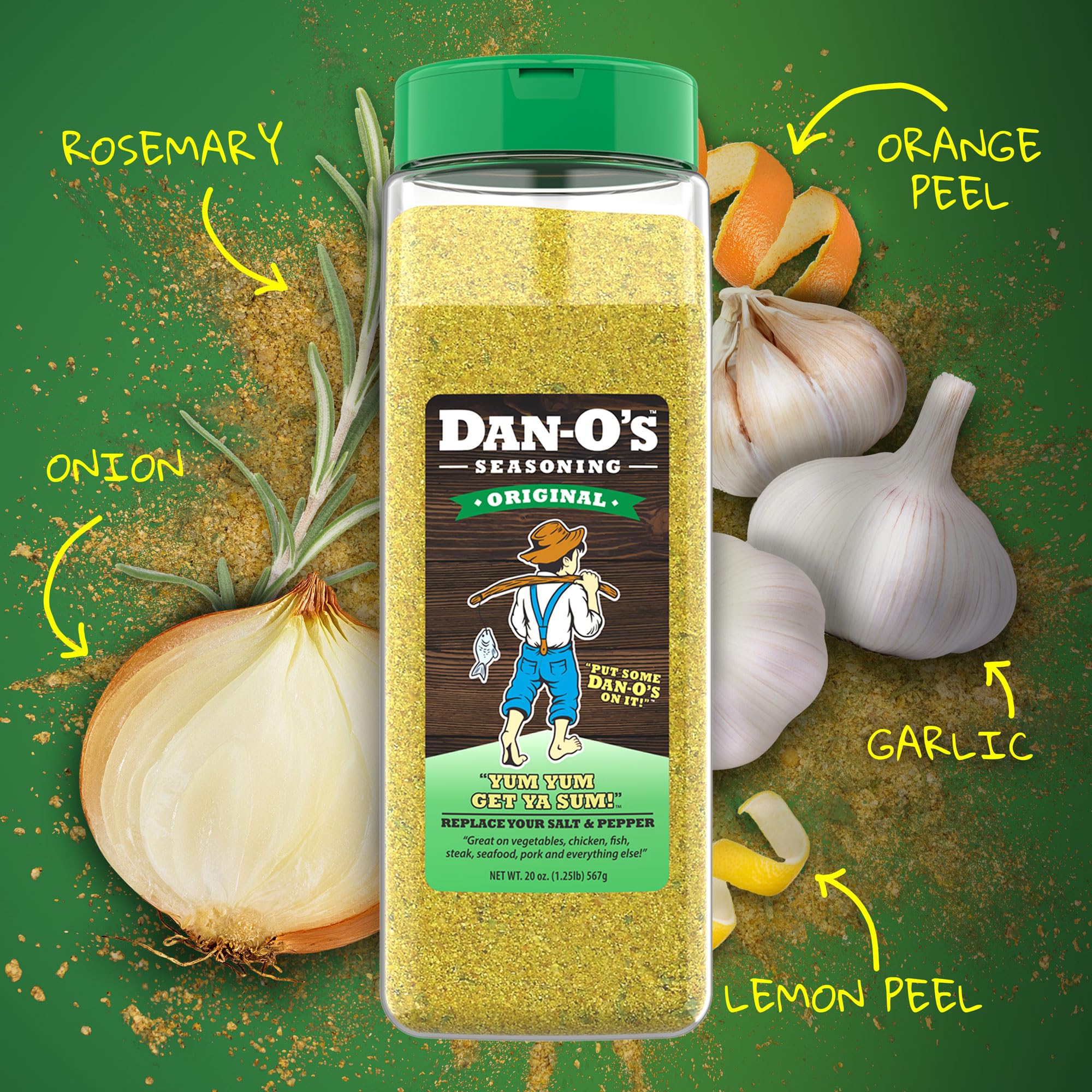Dan-O's Original All Natural Seasoning - Low Sodium, No Sugar, No MSG, Gluten Free (20 oz) | Perfect for Grilling, BBQ, Chicken, Fish & Healthy Cooking