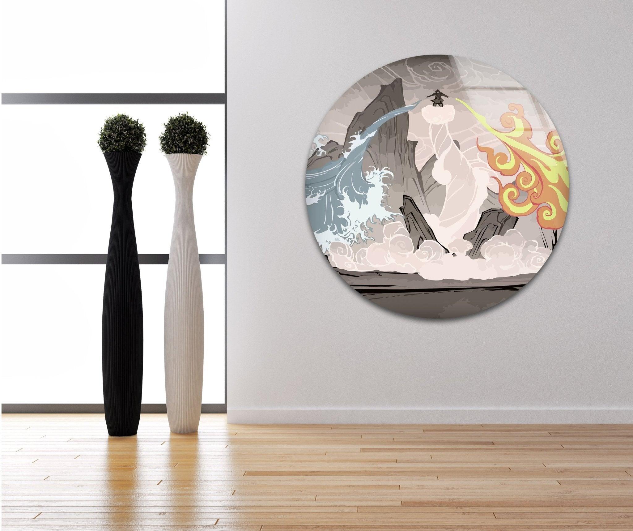 The Last Airbender Anime Glass Wall Art - Stunning Decor for Living Room, Bedroom & Office | Perfect Gift for Avatar Fans