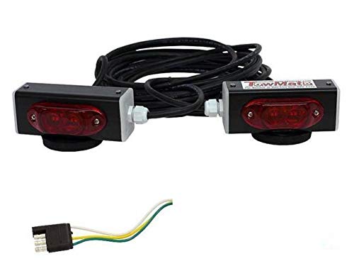 Towmate Wired LED Magnetic Tow Lights (DLR-TB3-4F) - Waterproof Trailer Lights for Trucks, Trailers & Towing - Perfect for Night Driving, RV Camping & Road Safety