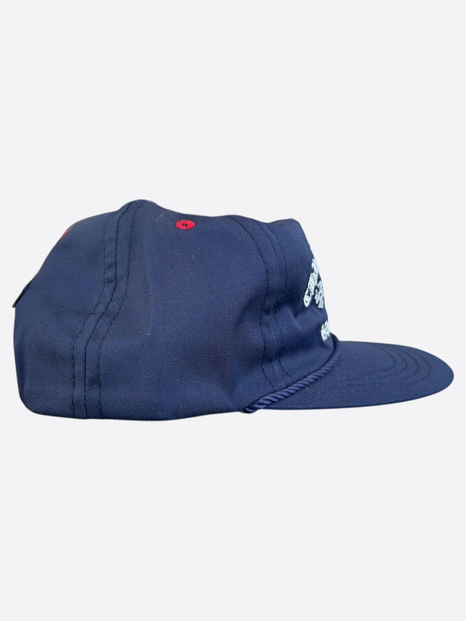 Chrome Hearts Navy & White Triple Cross Embroidered Baseball Cap - Stylish Streetwear for Men & Women | Perfect for Casual Outfits, Music Festivals & Urban Fashion