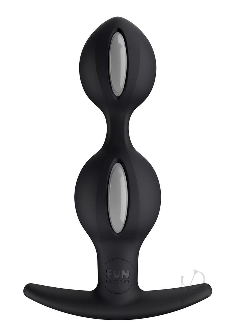Premium B Ball Duo Silicone Weighted Butt Plug - Black/Grey - Comfortable Anal Training for Couples & Beginners - Perfect for Sensual Play & Intimacy Enhancement