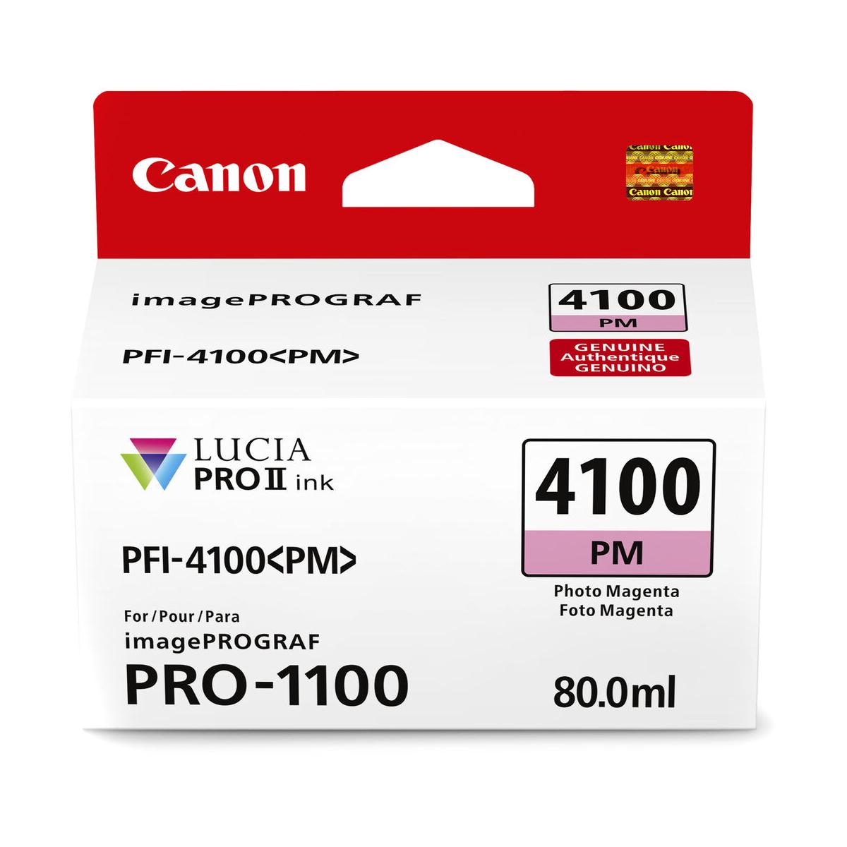 Canon PRO-1100 PFI-4100 Photo Magenta Pigment Ink Cartridge - 80mL High-Quality Printer Ink for Professional Photo Printing | Perfect for Fine Art Prints, Photography Studios & Home Office Use