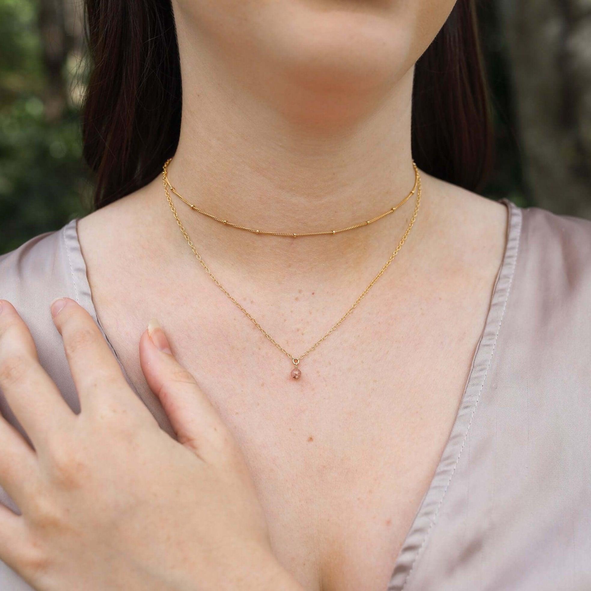 Sunstone Gemstone Layered Choker Necklace for Women - Elegant Bohemian Jewelry for Everyday Wear, Date Nights & Special Occasions
