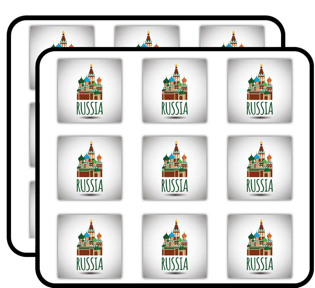 Russia Moscow Saint Basil Cathedral Stickers - 2 Inch Each, 18 Pack - Scrapbooking, Planner, Calendar, Journal, DIY Craft Decor - Perfect for Scrapbooks, Bullet Journals, and Travel Memory Books