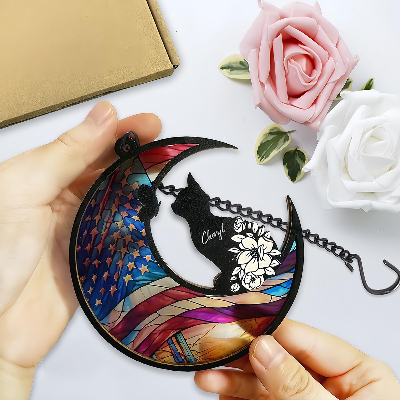 Personalized Dog Memorial Suncatcher - Custom Name & Breed Glass Ornament - Sympathy Gift for Dog Lovers Who Lost Pets - 6 Inch Handmade Keepsake - Perfect for Home Window Decor, Pet Memorial Display & Comforting Grieving Pet Owners