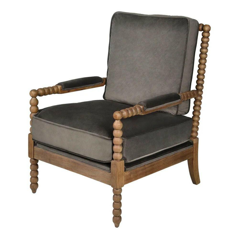 Willow Brownstone Chair 40058 - Modern Accent Chair for Living Room, Bedroom & Office - Comfortable Upholstered Armchair with Sturdy Wooden Legs