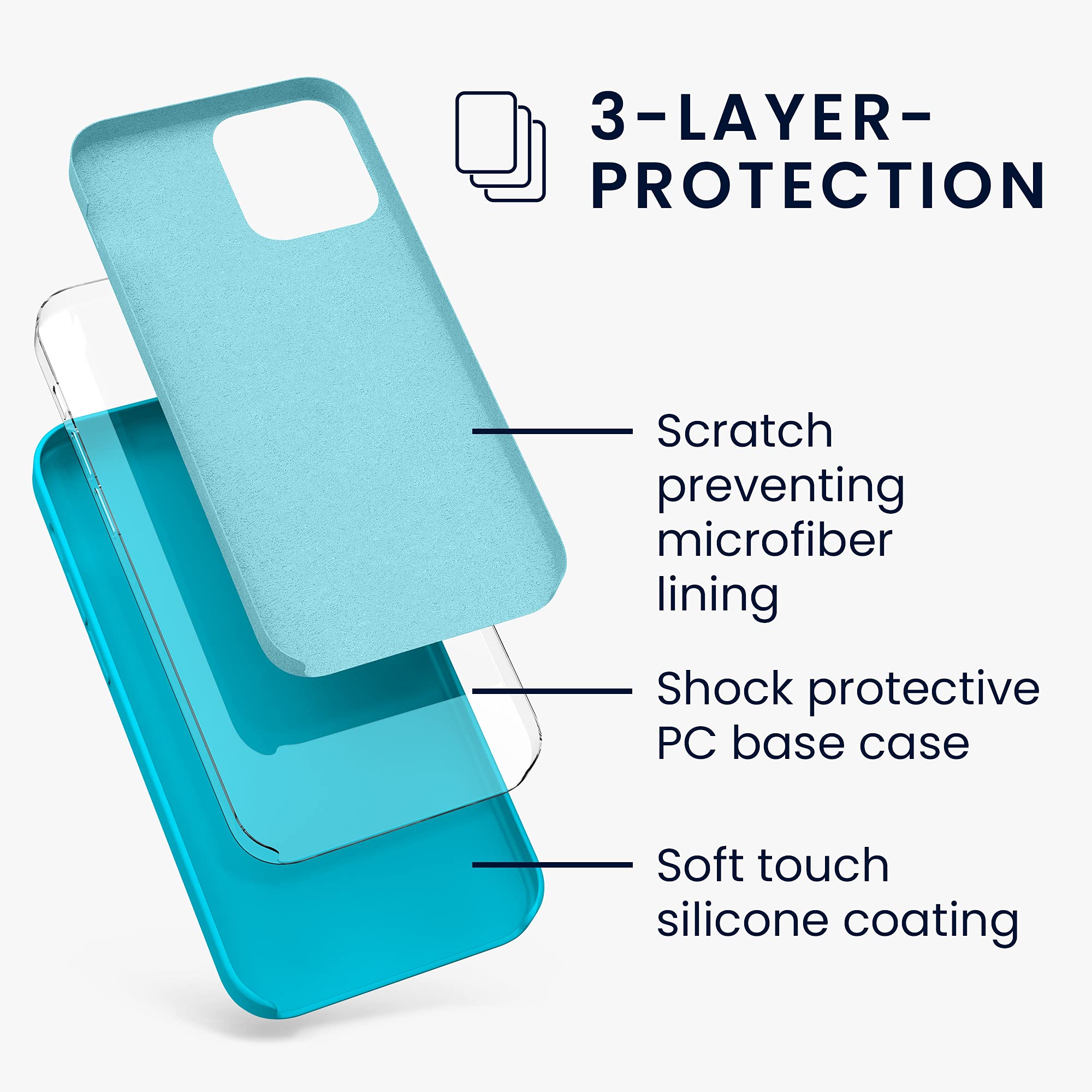 kwmobile Shockproof TPU Silicone Case for Apple iPhone 12 Pro Max - Soft Protective Phone Cover with Anti-Slip Grip - Cool Glacier Design - Perfect for Outdoor Activities & Daily Use