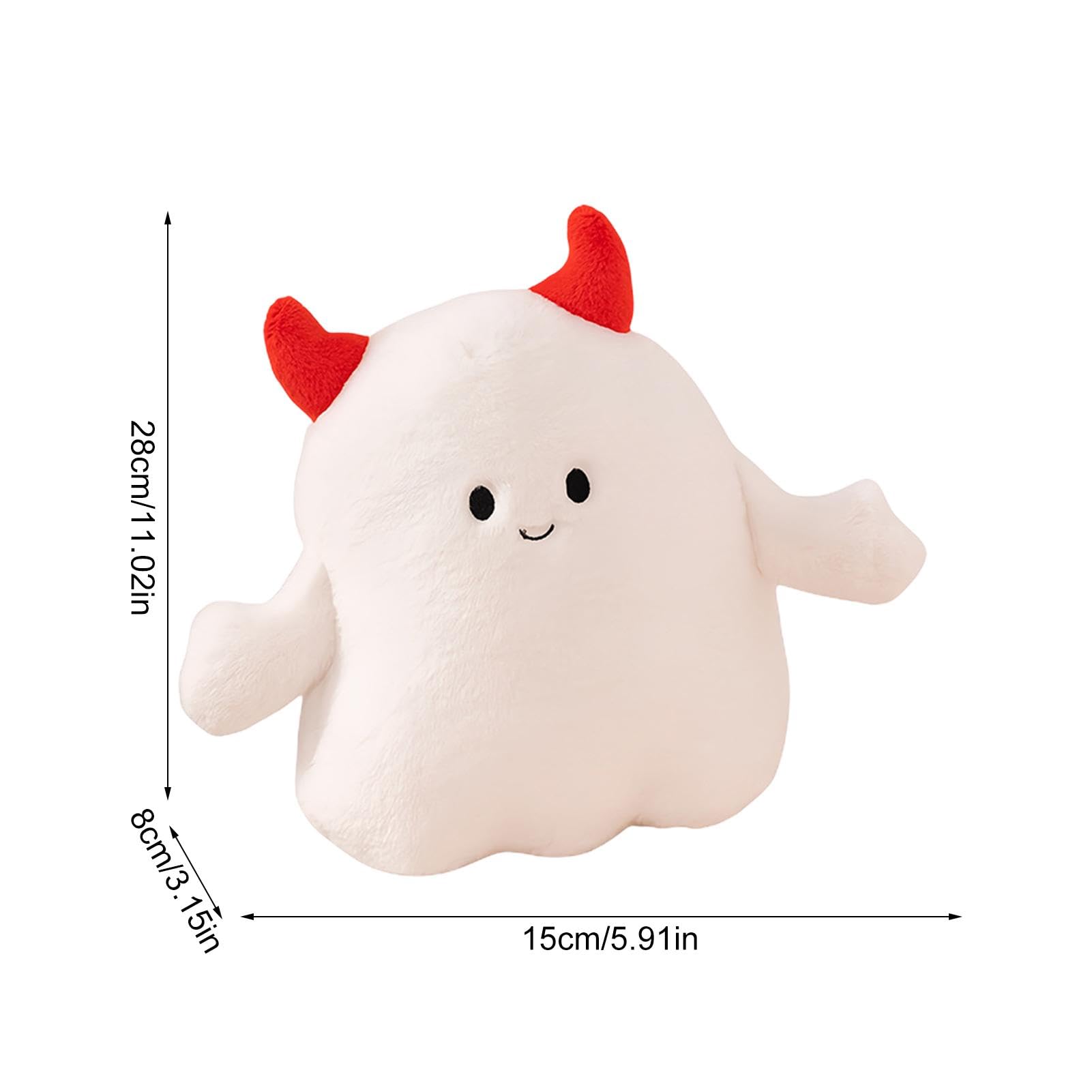 Halloween Ghost Plush Toy & Pillow - Soft Skin-Friendly Pumpkin Hat Ghost Stuffed Animal for Kids - Perfect for Halloween Decor, Party Favors, and Cozy Bedtime Cuddles