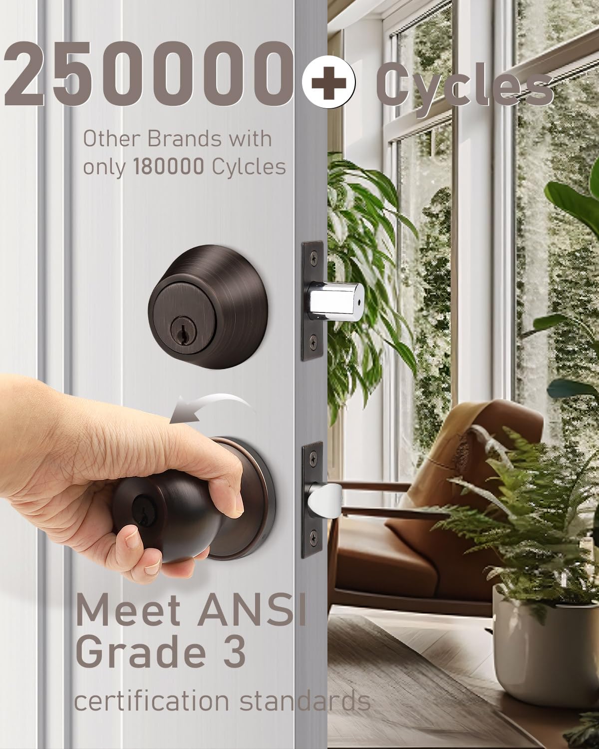 4-Pack Oil Rubbed Bronze Door Lockset - Keyed Alike Deadbolt & Knob Set for Secure Entry Doors