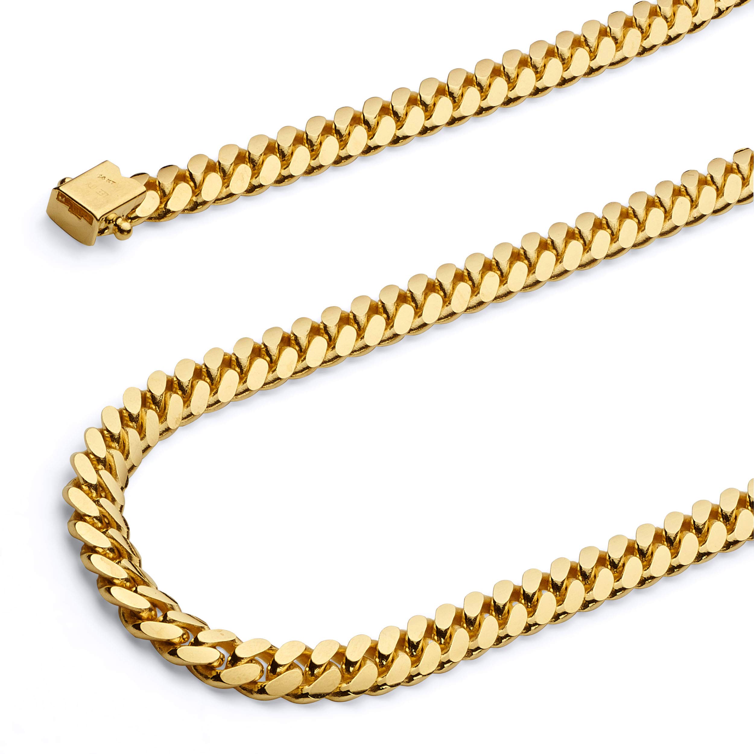 14K Real Yellow Gold Solid Men's 5.5mm Miami Cuban Curb Chain Bracelet - 8.5 Inch - Perfect for Gifts, Weddings & Everyday Luxury Jewelry