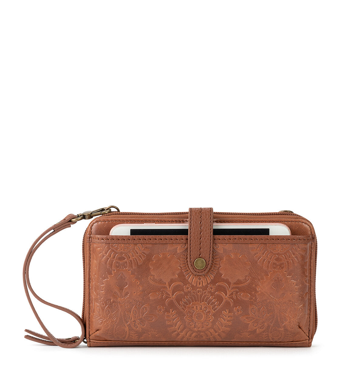 Leather - Tobacco Floral Embossed