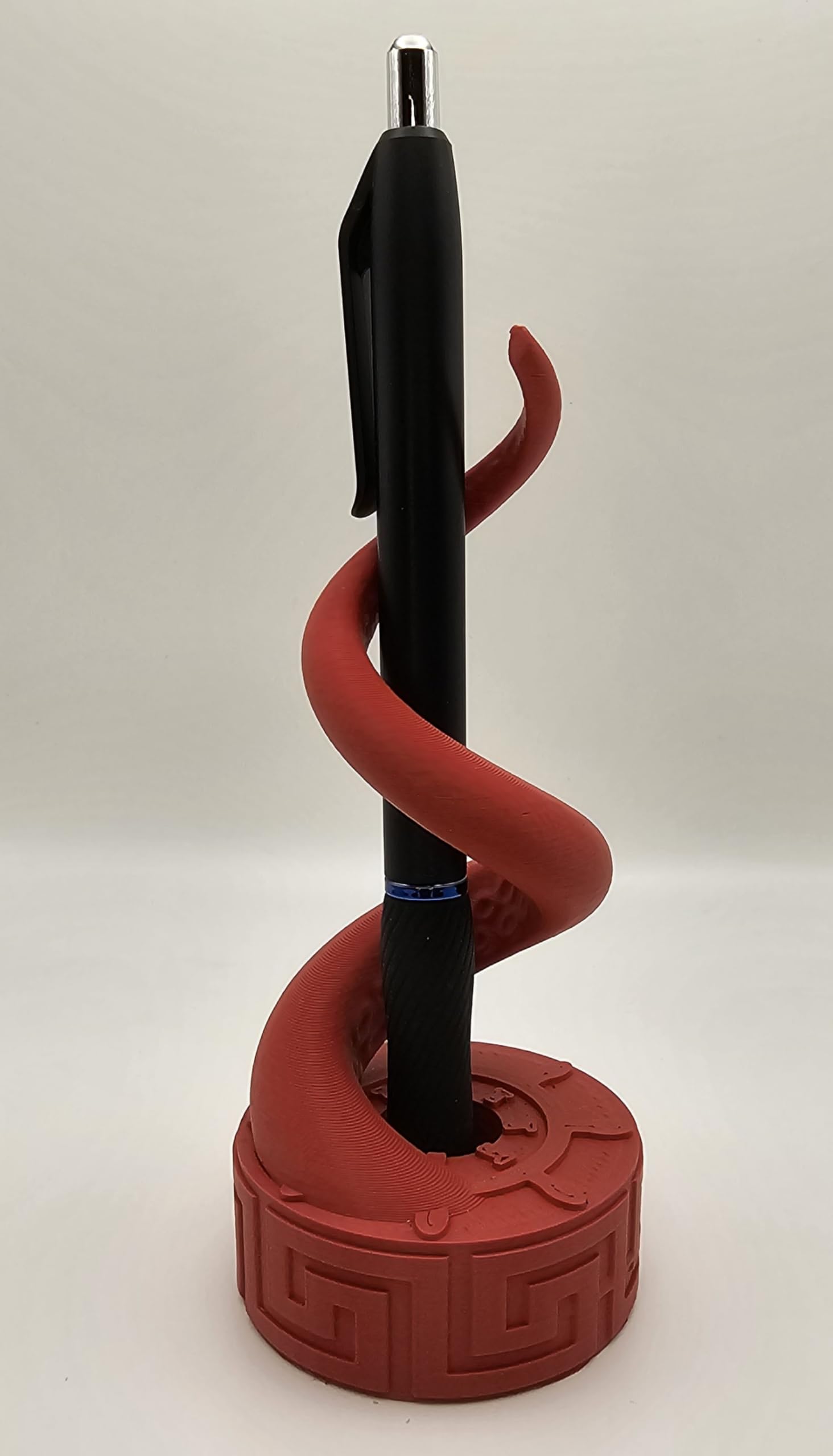 Premium Kraken Pen Stand - Matte Red Finish | Stylish Desk Organizer for Pens, Pencils & Office Supplies | Perfect for Home, Office & School Use