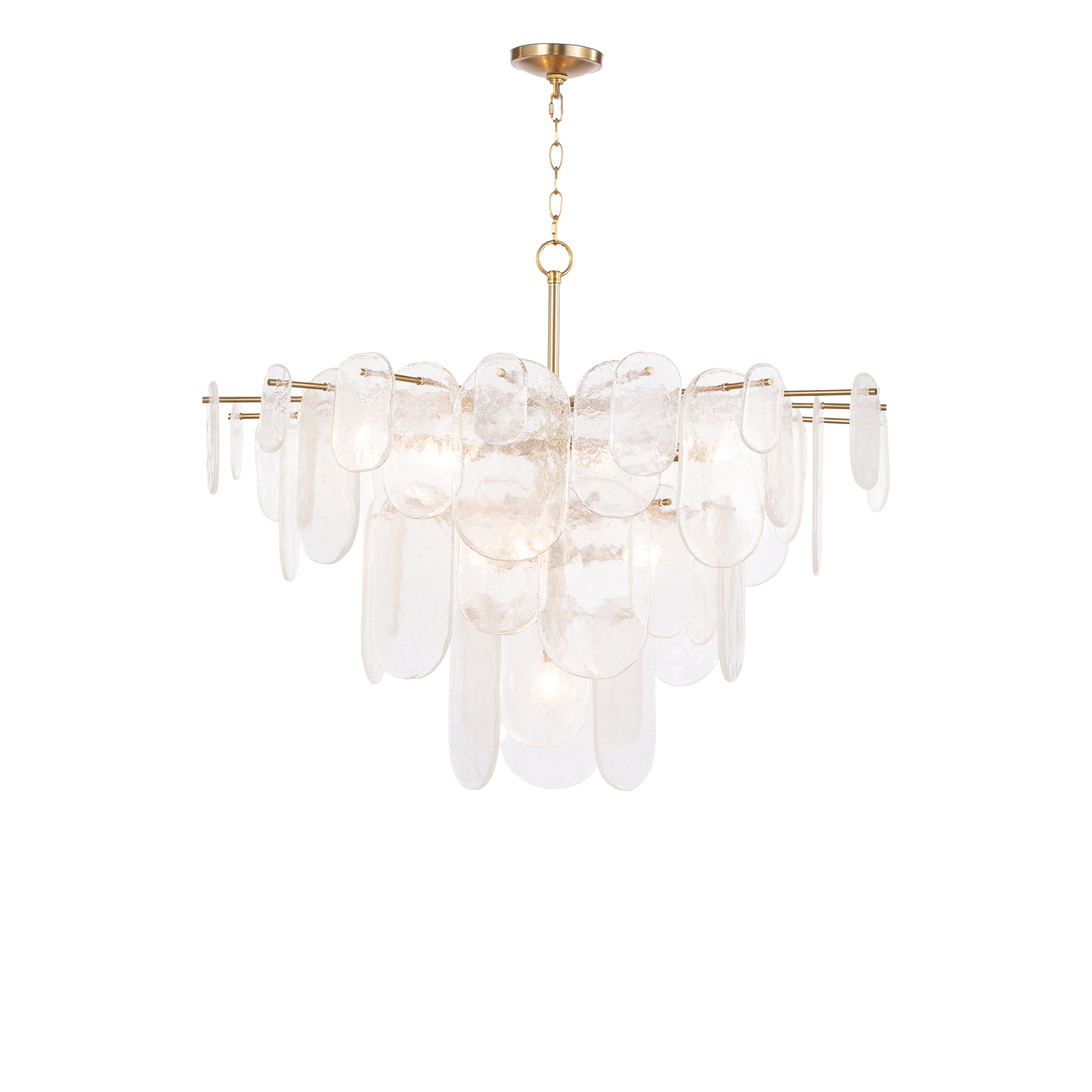 Modern Echo Glass Chandelier - Elegant Crystal Ceiling Light Fixture for Dining Room, Living Room, Bedroom & Foyer Lighting Decor
