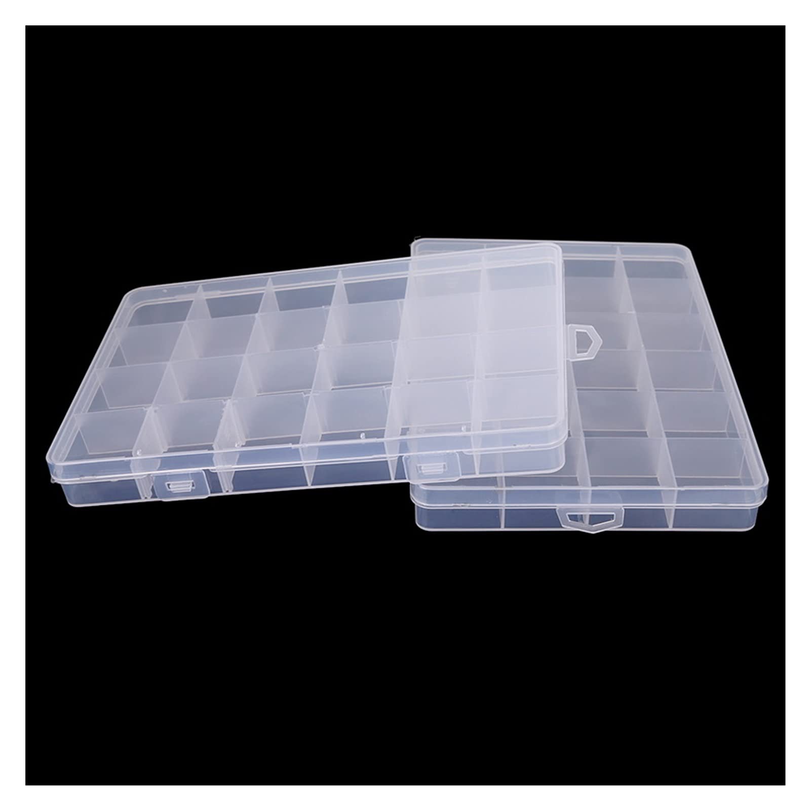 Clear Adjustable 24-Slot Jewelry Storage Box - Multi-Grid Bead Organizer for Crafts, DIY & Travel Accessories | Perfect for Bracelets, Earrings & Small Trinkets