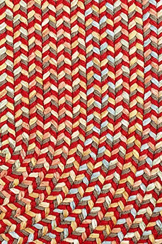 Super Soft Confetti Braided Traditional Area Rug - Brilliant Red, 3'x5' Oval - Perfect for Living Room, Bedroom & Home Decor