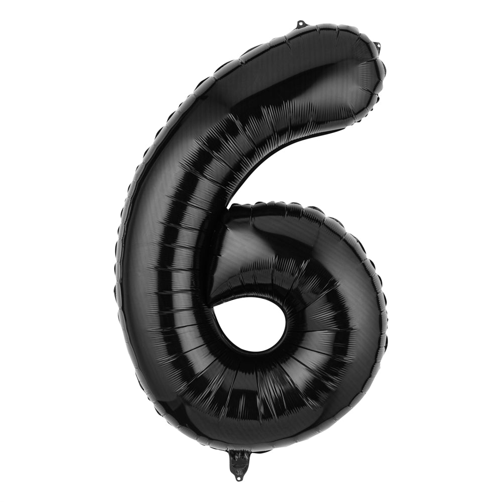 Balloonify Black Mylar Number 6 Balloon - 40 Inch Large Foil Balloon for Birthday Parties, Anniversaries & Special Events (1 Count Box)