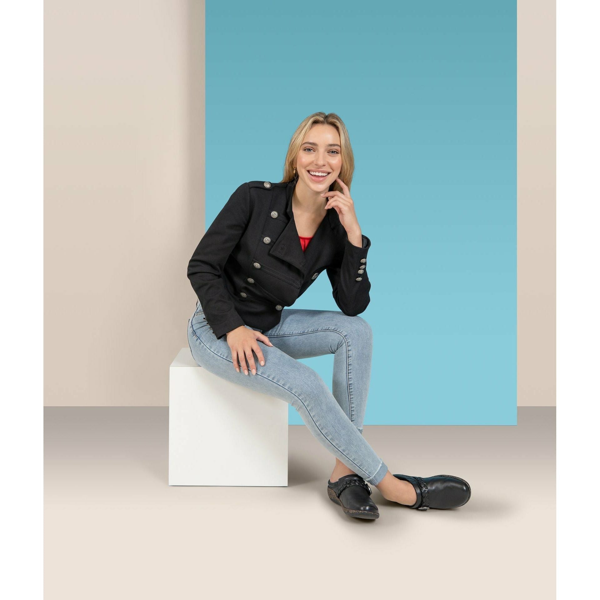 AETREX LIBBY Comfort Clog for Women - Medium & Wide Width - Slip-Resistant Supportive Footwear for Nurses, Chefs & Healthcare Workers